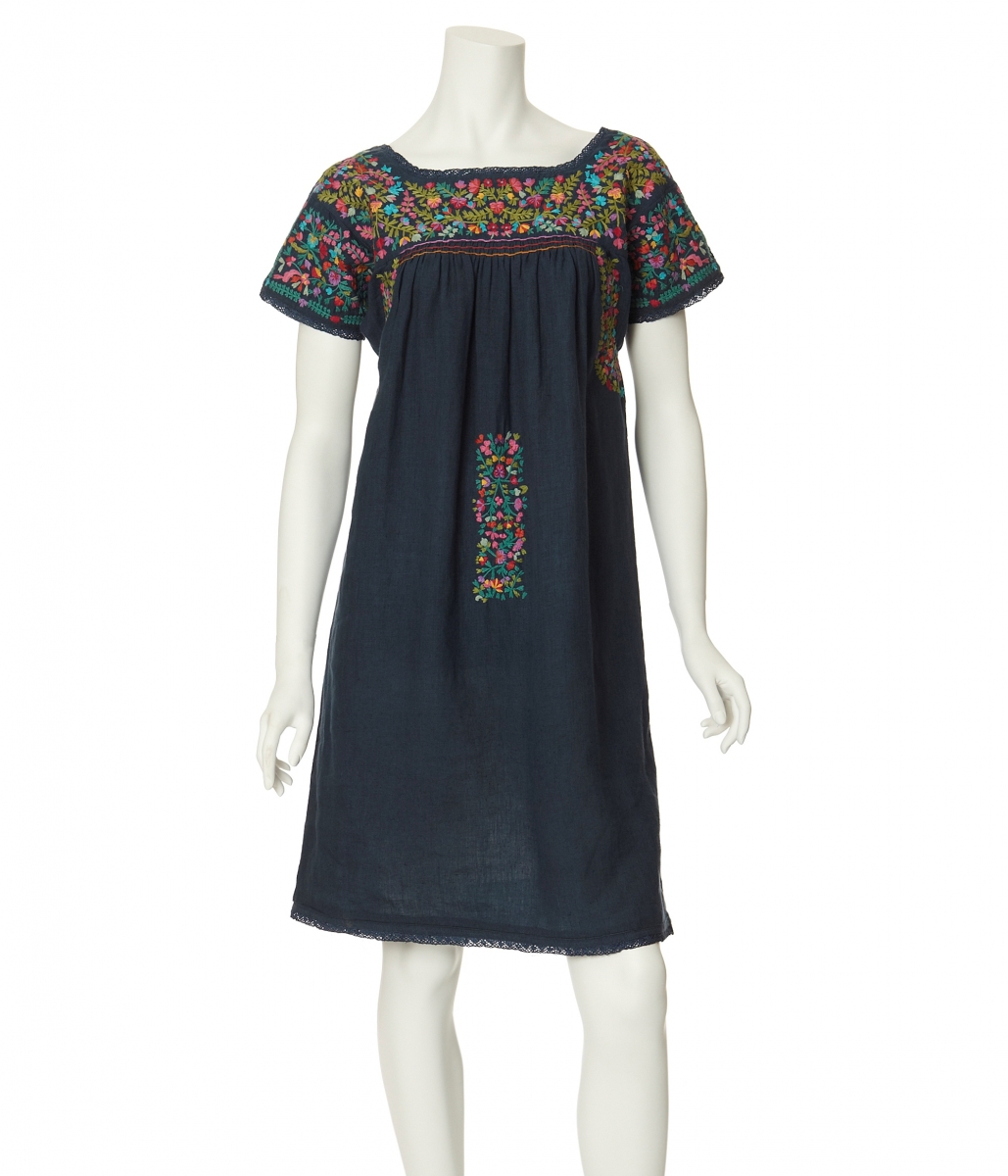 Nellie Emb Dress Navy/Multi