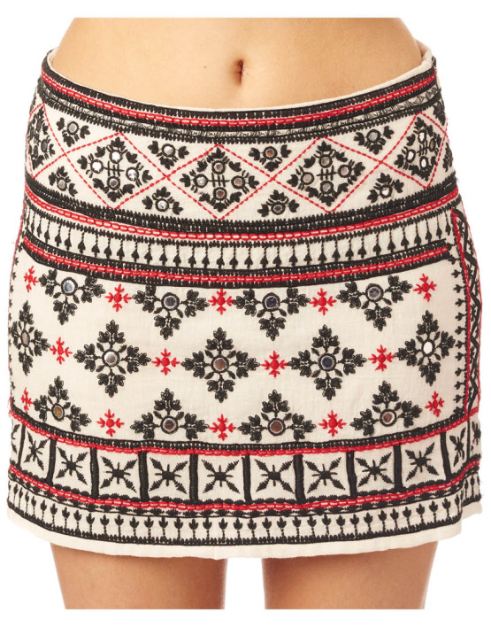 ayla skirt ecru red