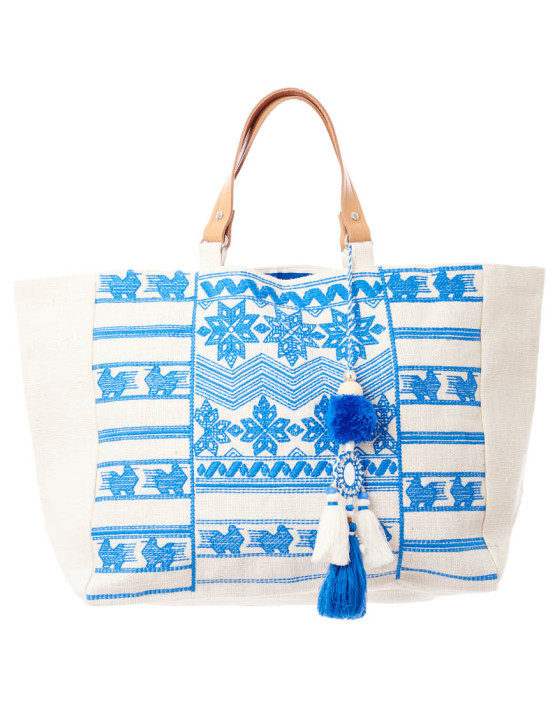 leila bag ivory blue