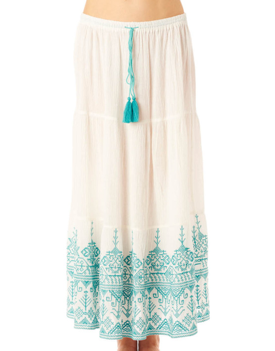 lucia maxi skirt ecru jade