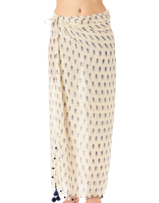 seahorse sarong navy